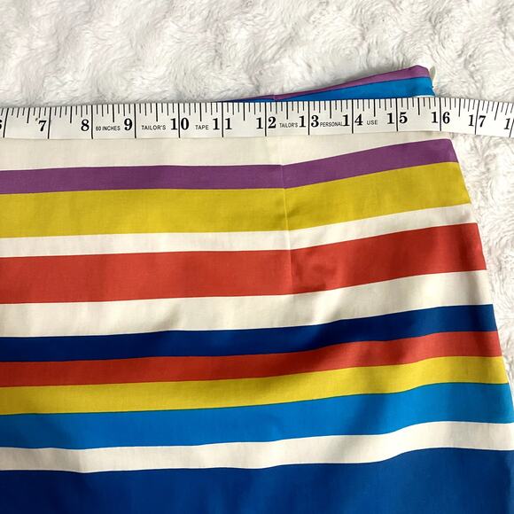Boden Blue Colorful Straight & Pencil Striped Classic Office Preppy Skirt 8 - Picture 6 of 7